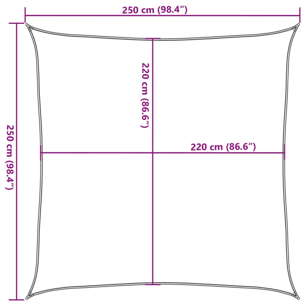 Parasolar, gri deschis, 2,5x2,5 m, 100% poliester Oxford