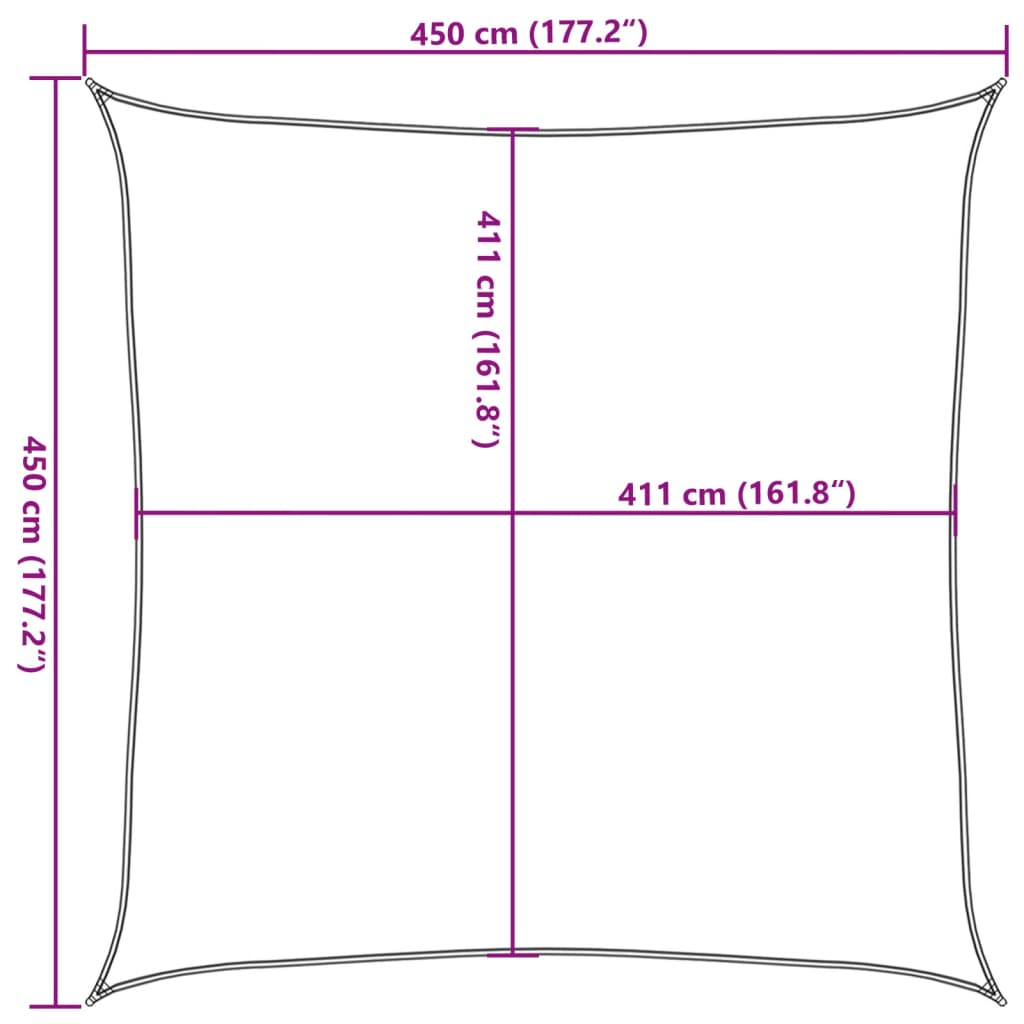 Parasolar, gri deschis, 4,5x4,5 m, 100% poliester Oxford