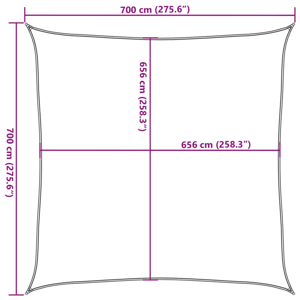 Parasolar, nisipiu, 7x7 m, 100% poliester Oxford