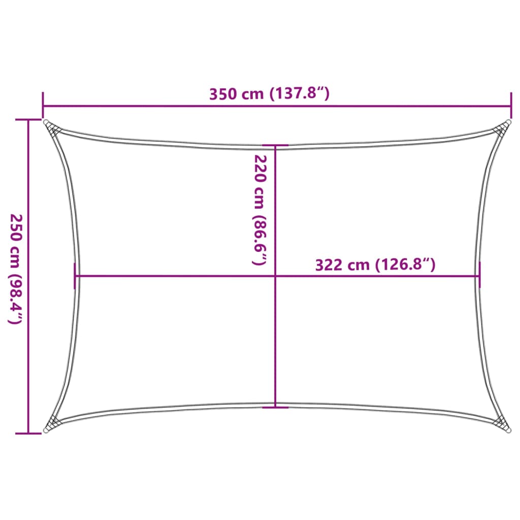 Parasolar, gri deschis, 3,5x2,5 m, 100% poliester Oxford