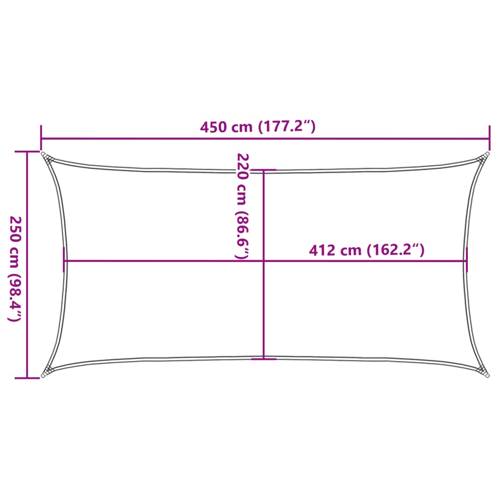 Parasolar, gri deschis, 4,5x2,5 m, 100% poliester Oxford