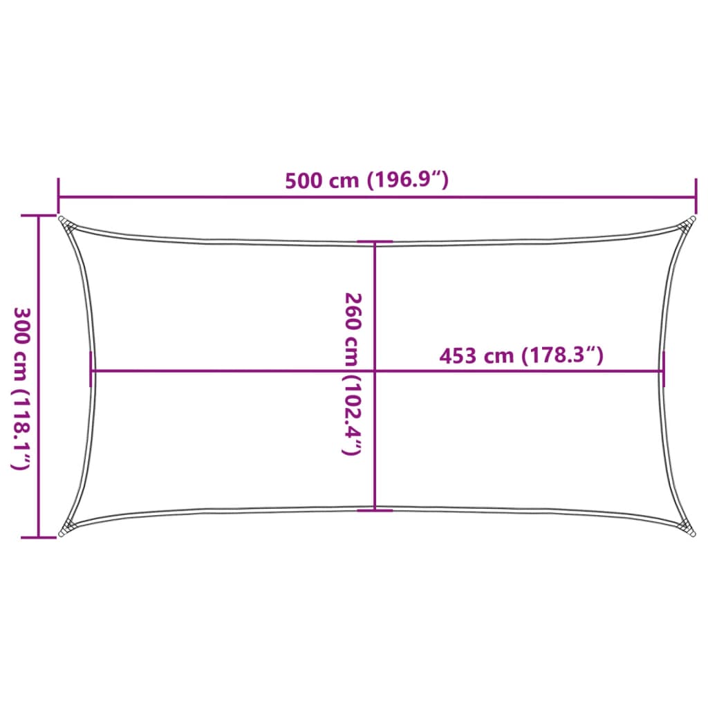 Parasolar, gri deschis, 5x3 m, 100% poliester Oxford