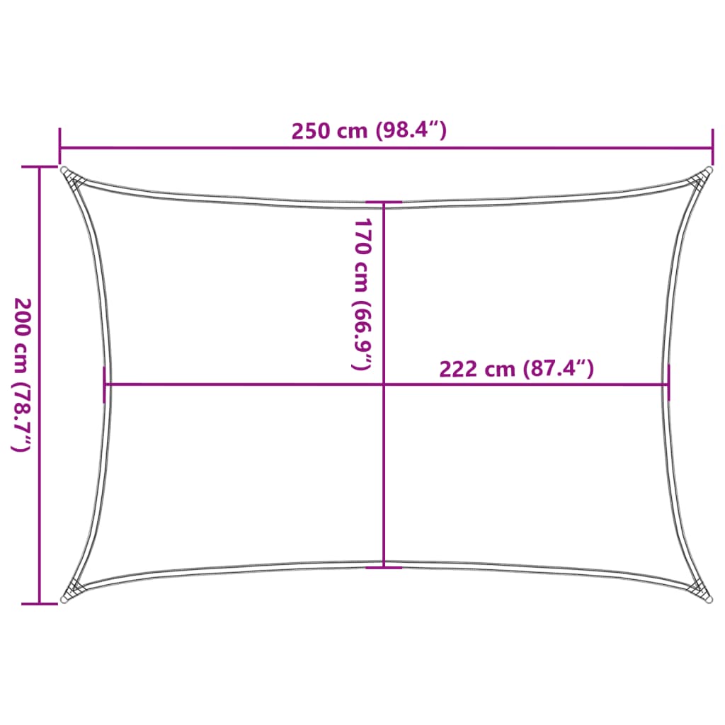 Parasolar, nisipiu, 2,5x2 m, 100% poliester Oxford