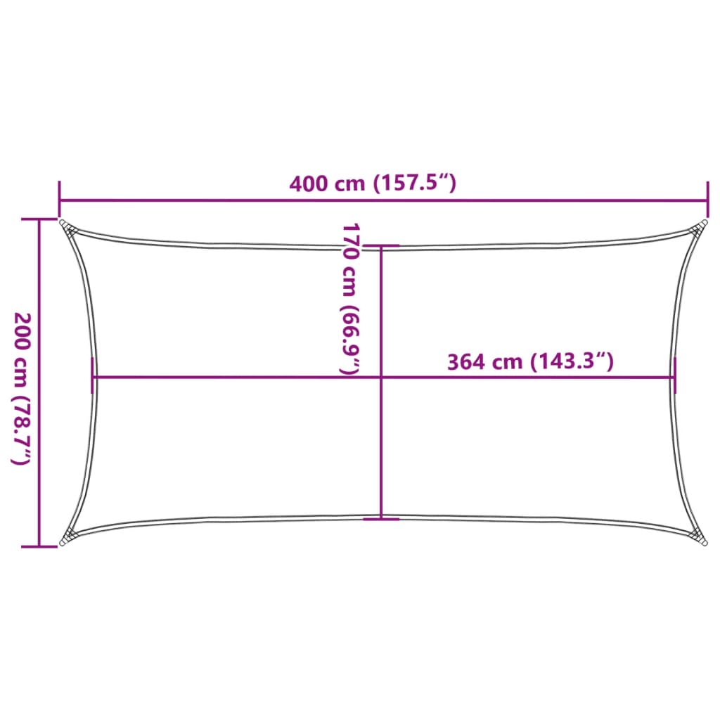 Parasolar, nisipiu, 4x2 m, 100% poliester Oxford