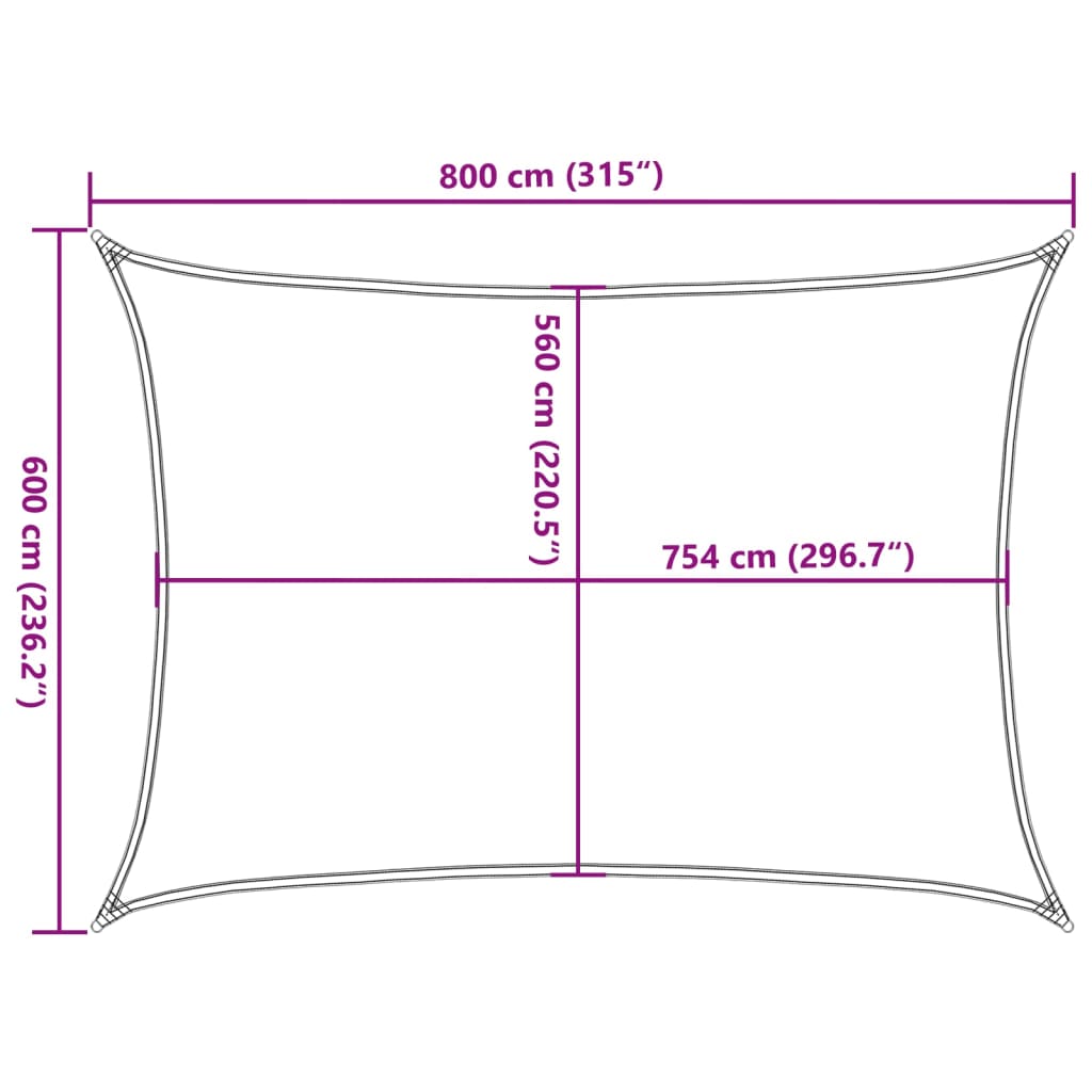 Parasolar, nisipiu, 8x6 m, 100% poliester Oxford