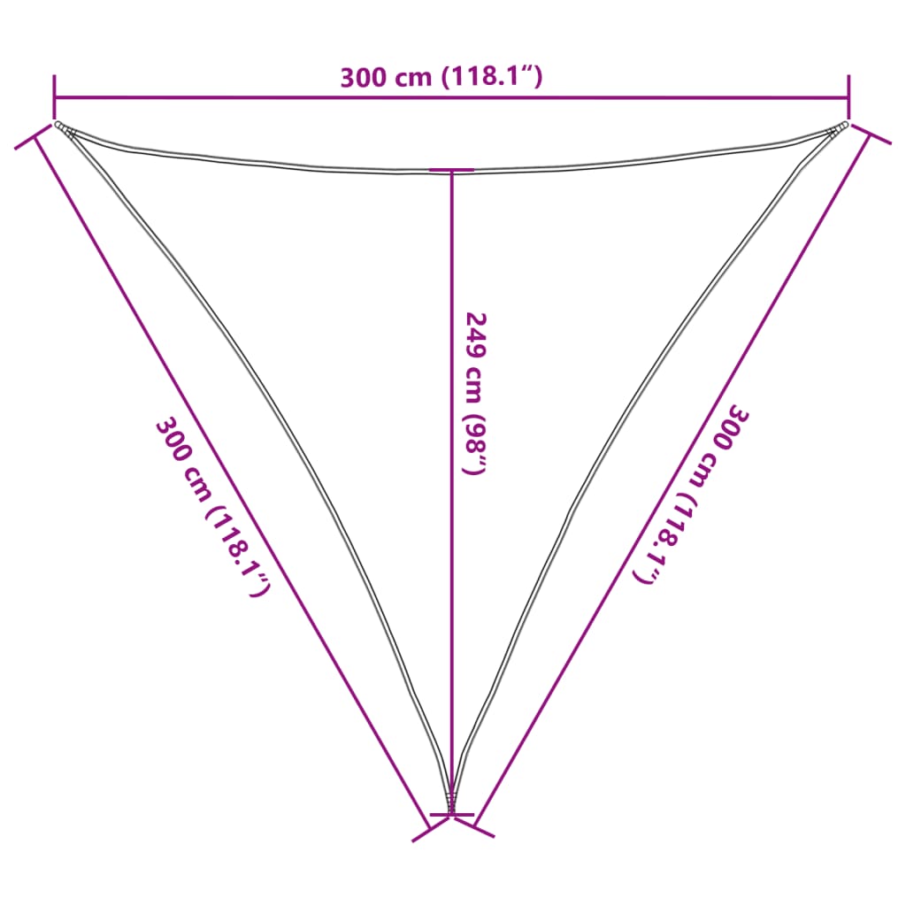 Parasolar, gri deschis, 3x3x3 m, 100% poliester Oxford