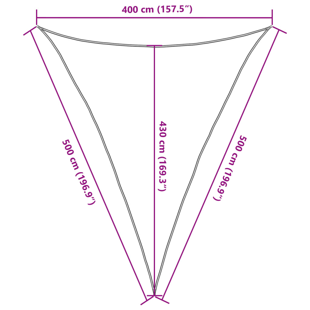 Parasolar, gri deschis, 4x5x5 m, 100% poliester Oxford