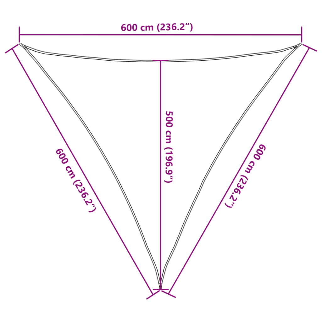 Parasolar, gri deschis, 6x6x6 m, 100% poliester Oxford