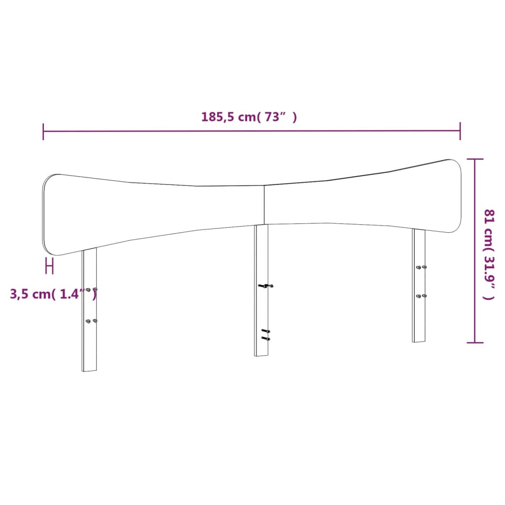 Tăblie de pat, alb, 180 cm, lemn masiv de pin