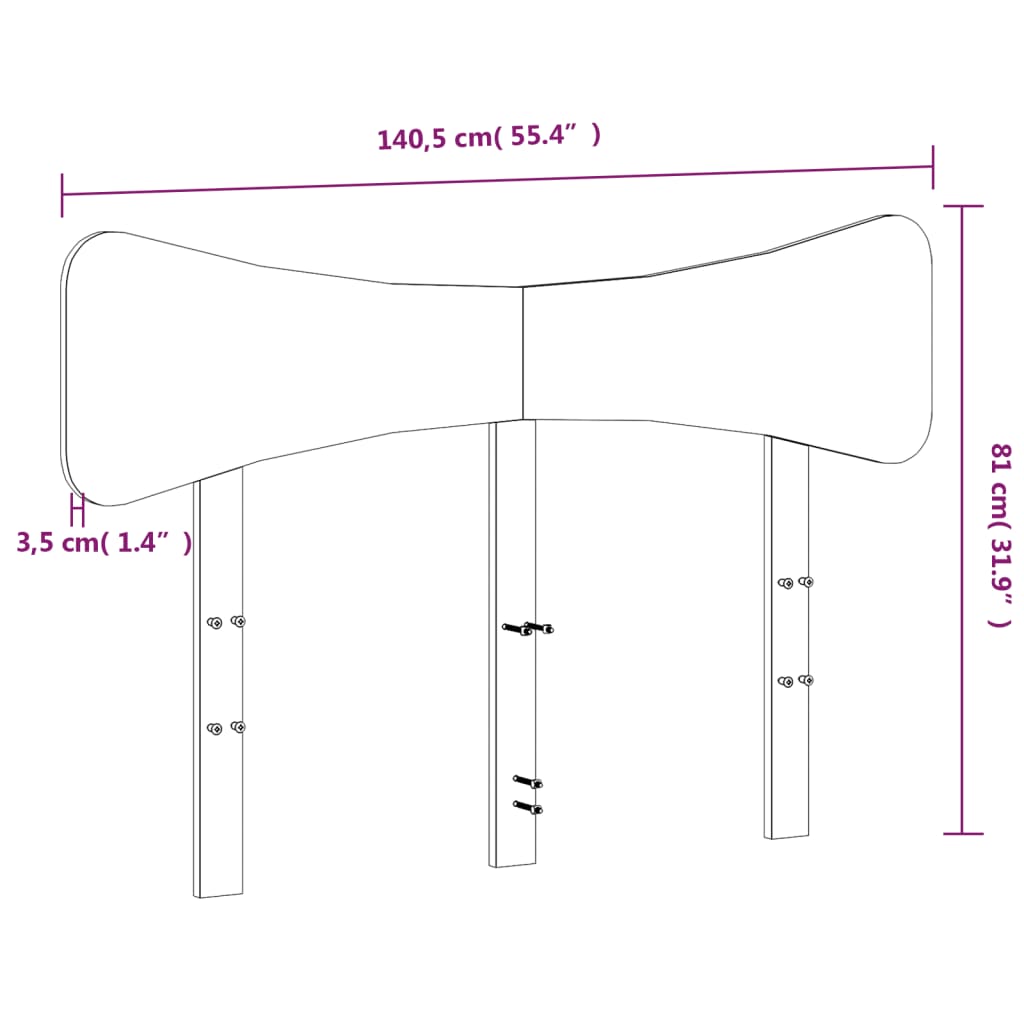 Tăblie de pat, maro ceruit, 135 cm, lemn masiv de pin