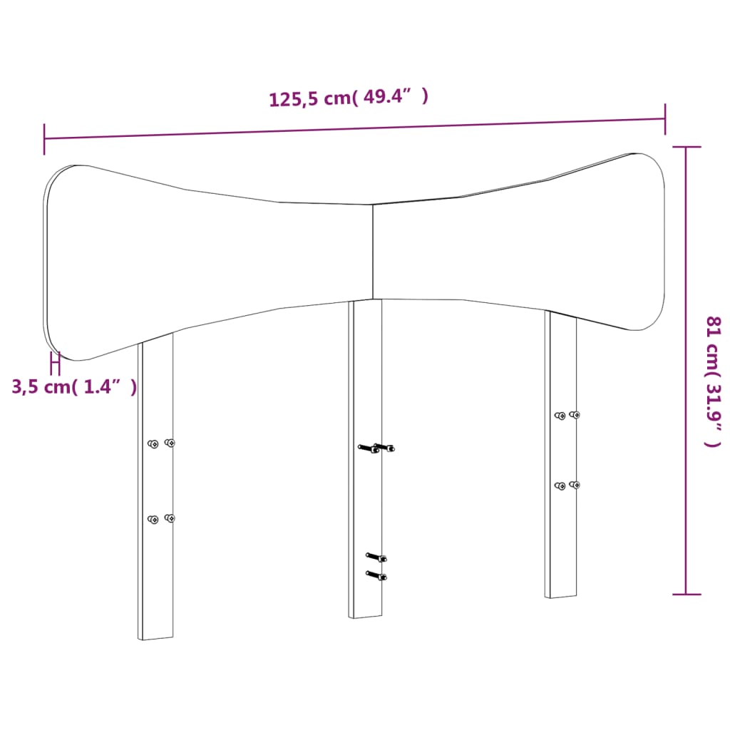 Tăblie de pat, maro ceruit, 120 cm, lemn masiv de pin