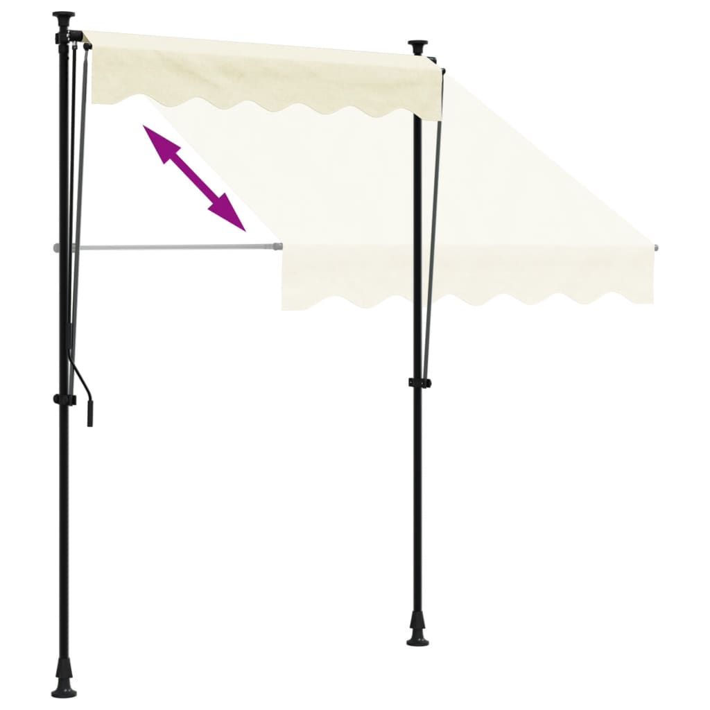 Copertină retractabilă, crem, 150x150 cm, țesătură și oțel