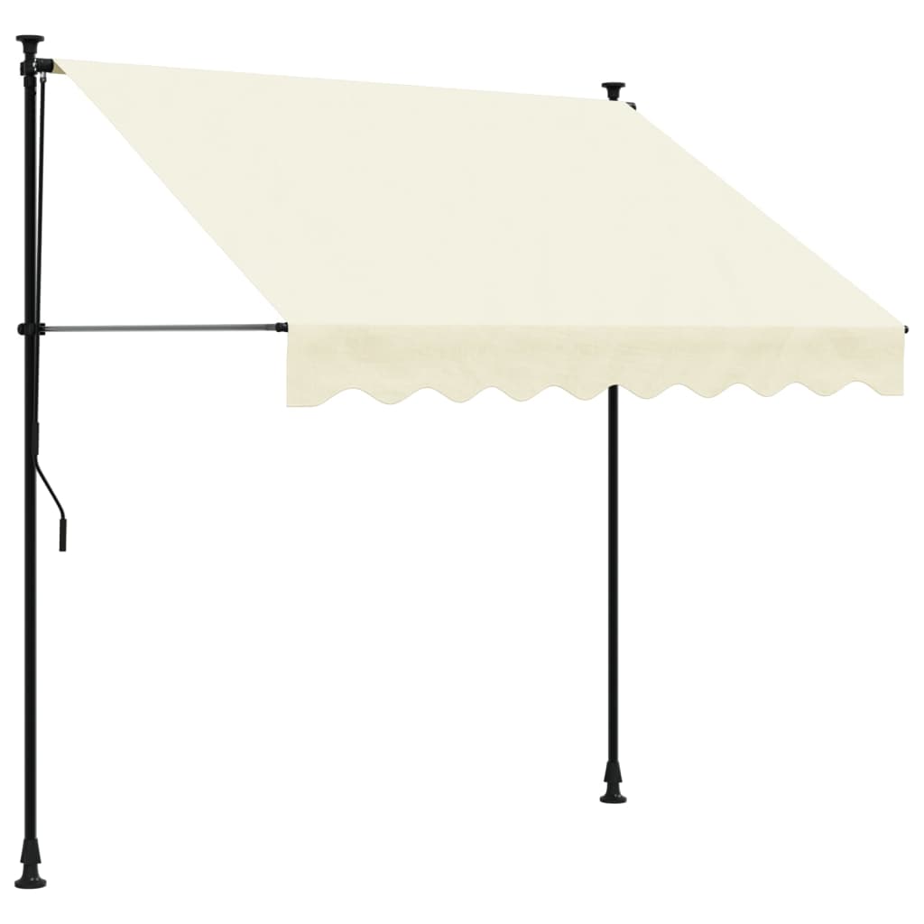 Copertină retractabilă, crem, 200x150 cm, țesătură și oțel