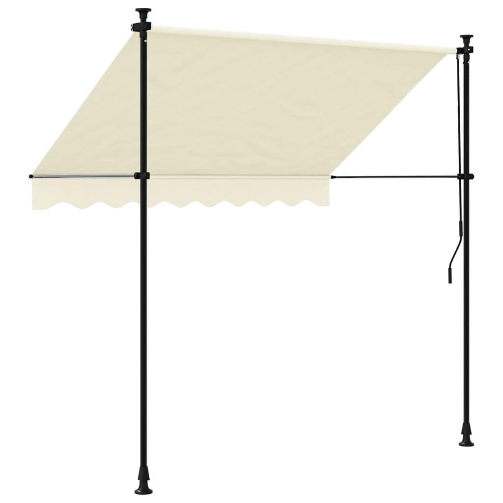 Copertină retractabilă, crem, 200x150 cm, țesătură și oțel