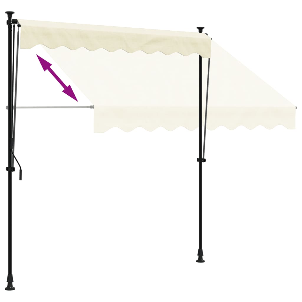 Copertină retractabilă, crem, 200x150 cm, țesătură și oțel
