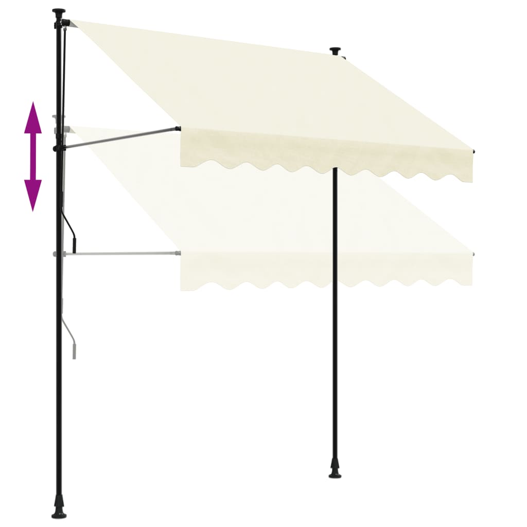 Copertină retractabilă, crem, 200x150 cm, țesătură și oțel