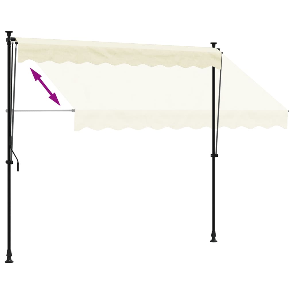 Copertină retractabilă, crem, 250x150 cm, țesătură și oțel