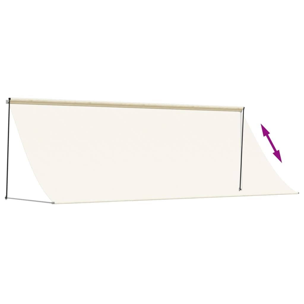 Copertină retractabilă, crem, 350x150 cm, țesătură și oțel