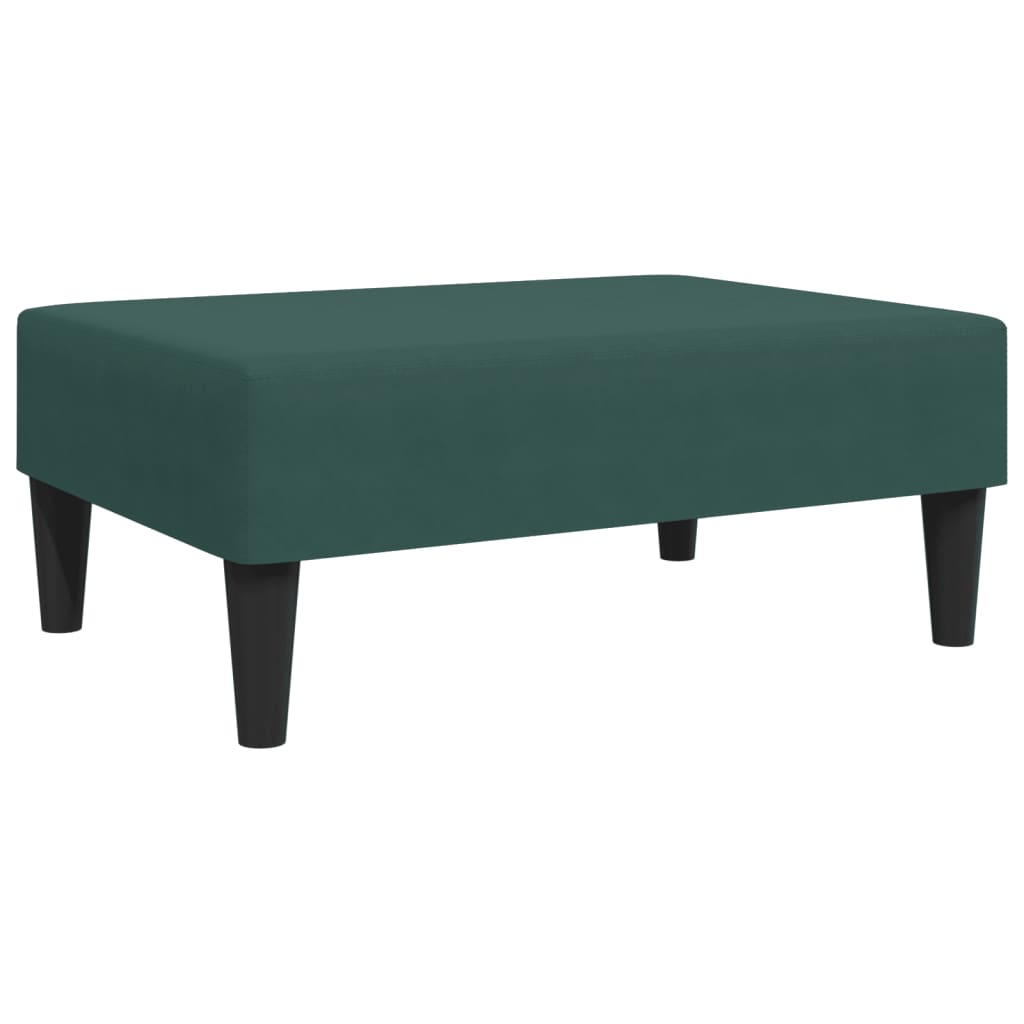 Canapea extensibilă cu taburet, 2 locuri, verde închis, catifea