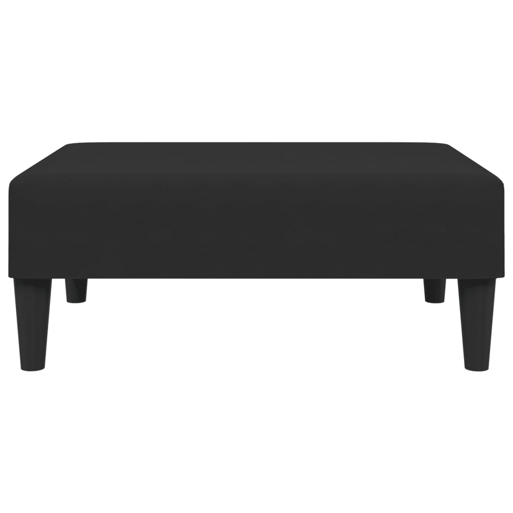 Canapea extensibilă cu taburet, 2 locuri, negru, catifea