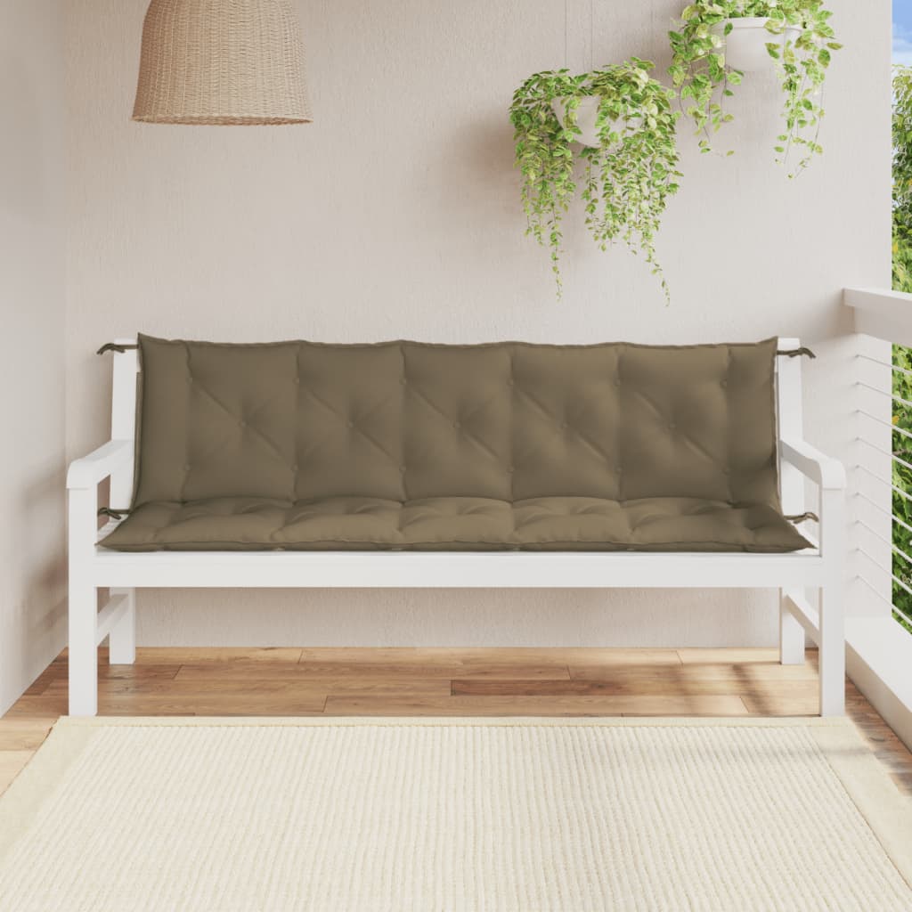 Pernă bancă de grădină, 2 buc. melanj taupe, 180x50x7 cm textil