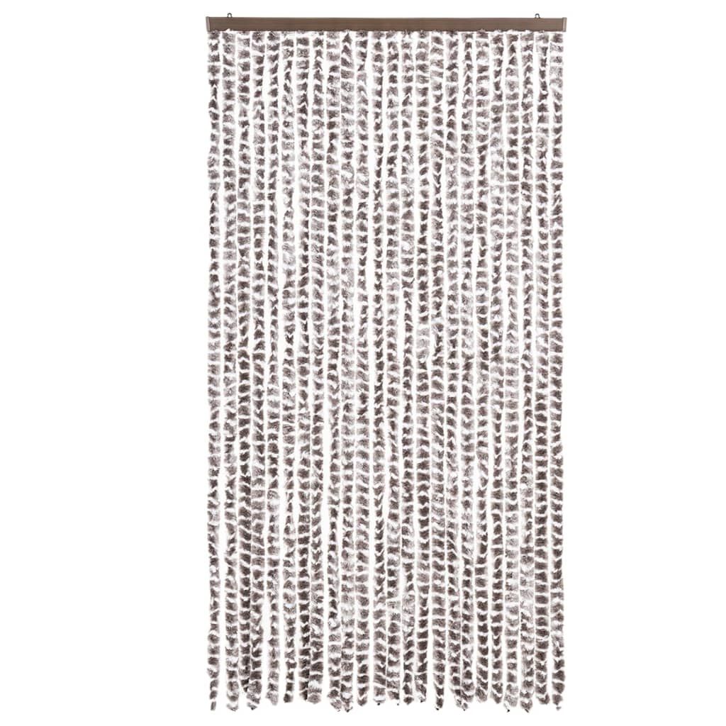 Perdea pentru insecte, gri taupe și alb, 100x230 cm, chenille