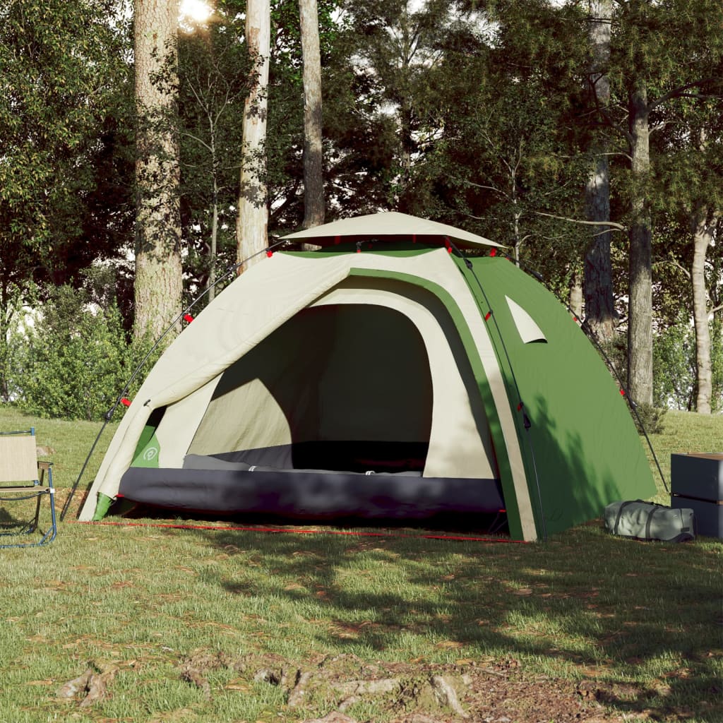 Cort de camping cupolă 4 persoane, setare rapidă, verde