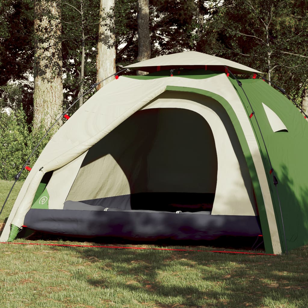 Cort de camping cupolă 4 persoane, setare rapidă, verde