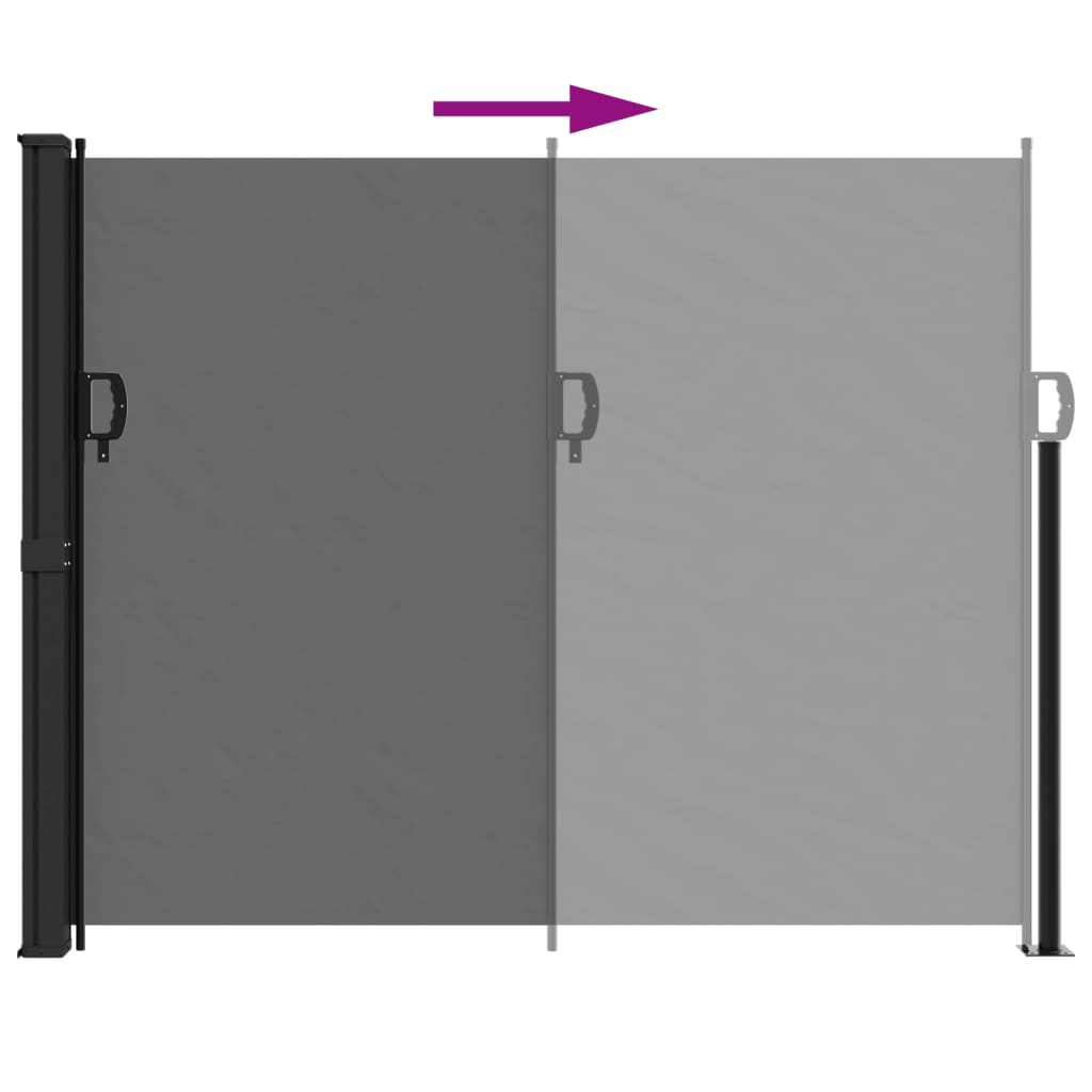 Copertina laterală retractabilă, negru, 160x300 cm