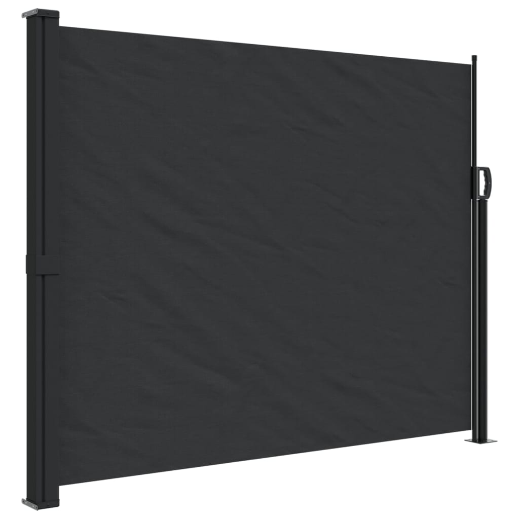 Copertina laterală retractabilă, negru, 160x500 cm