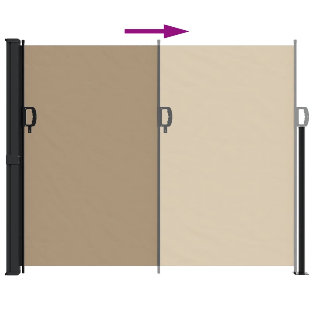 Copertina laterală retractabilă, gri taupe, 160x500 cm
