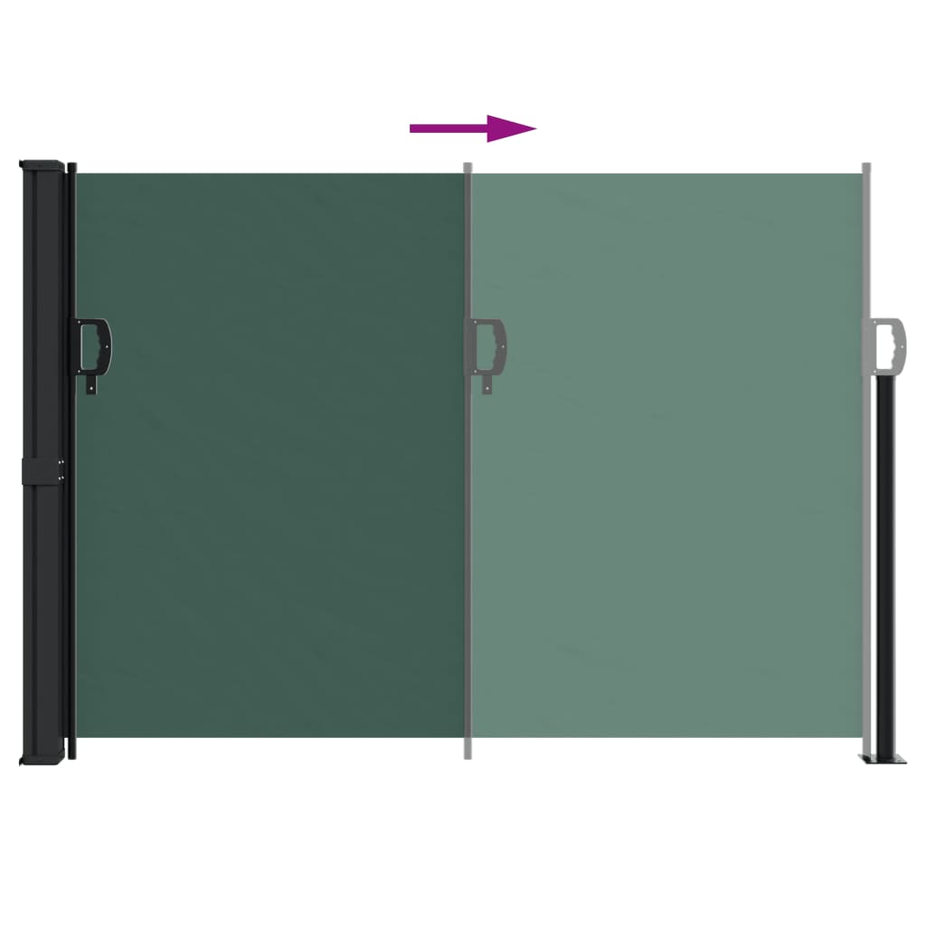 Copertină laterală retractabilă, verde închis, 140x600 cm