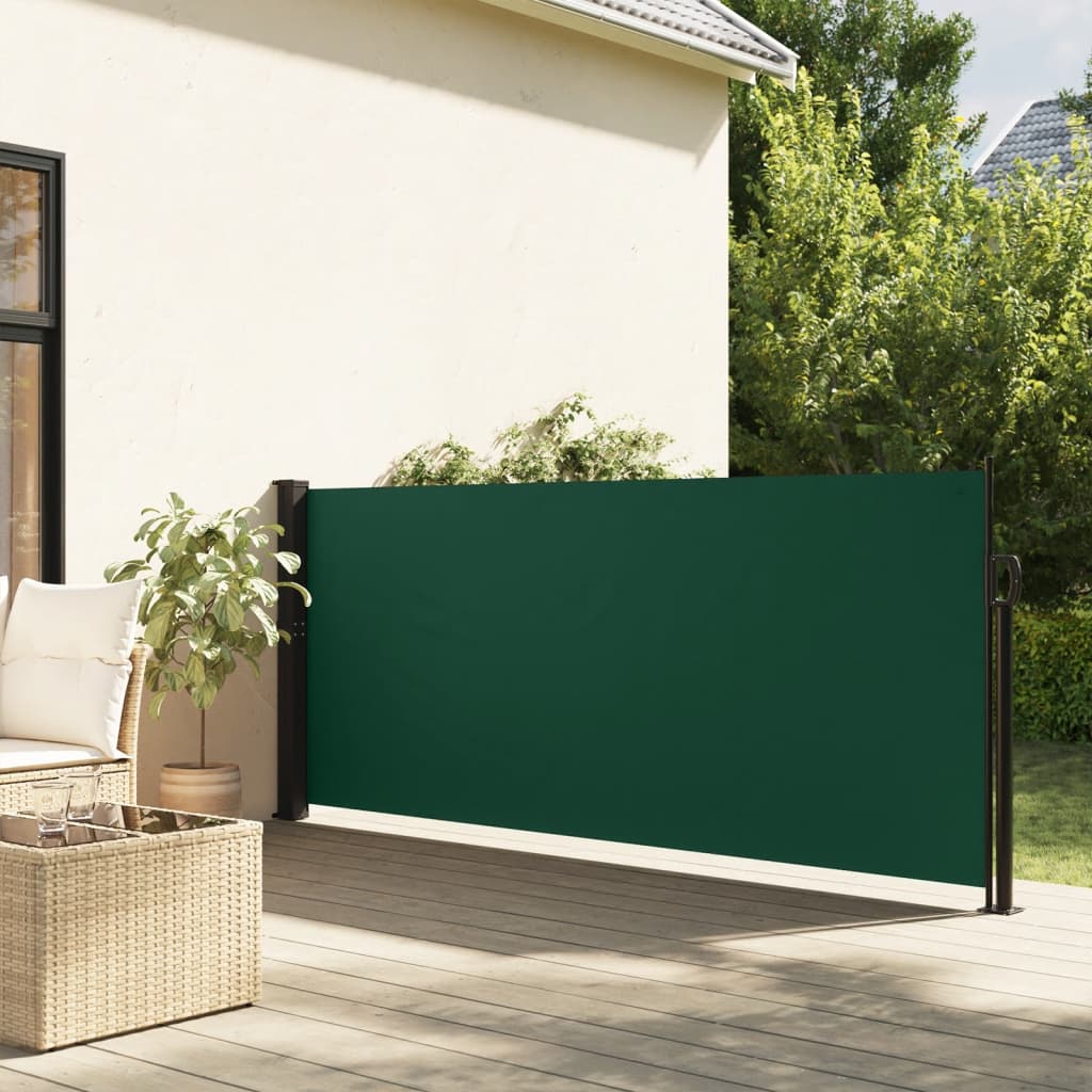 Copertină laterală retractabilă, verde închis, 140x600 cm