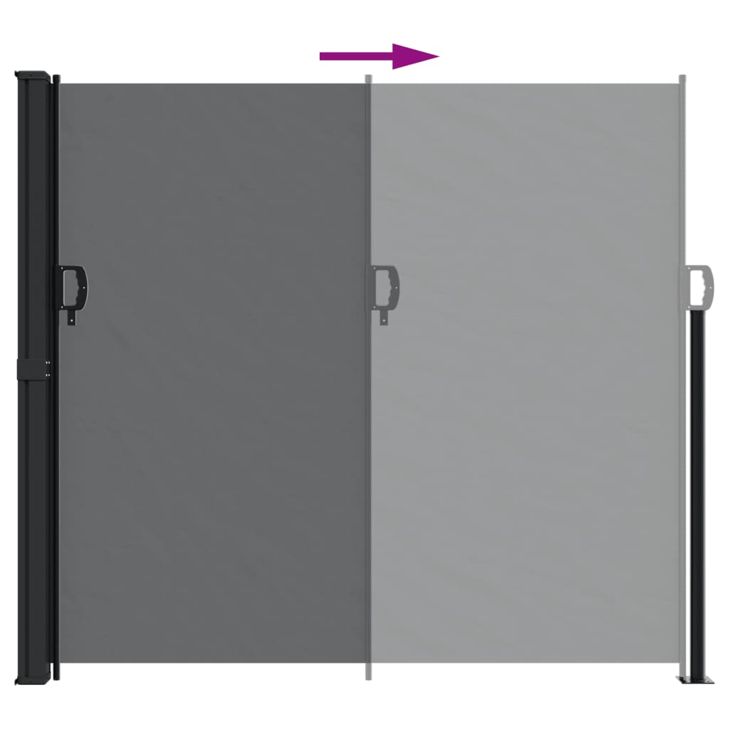 Copertină laterală retractabilă, negru, 180x600 cm