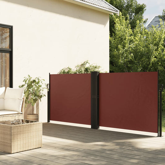 Copertină laterală retractabilă, maro, 100 x 600 cm