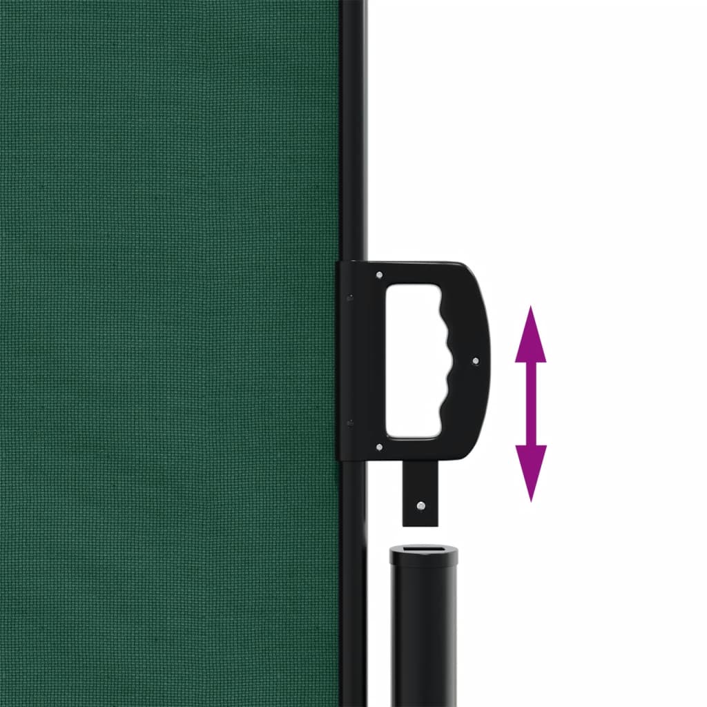 Copertină laterală retractabilă, verde închis, 100 x 600 cm