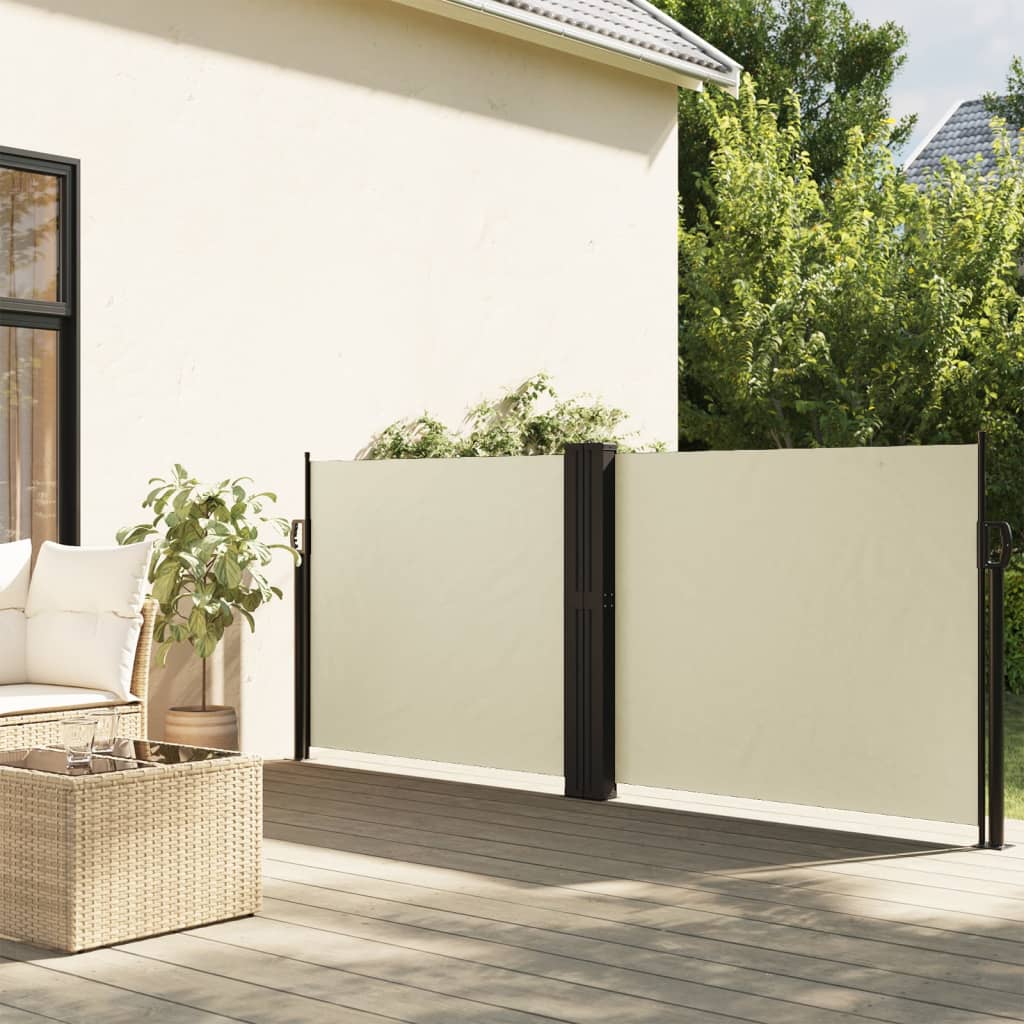 Copertină laterală retractabilă, crem, 120 x 600 cm