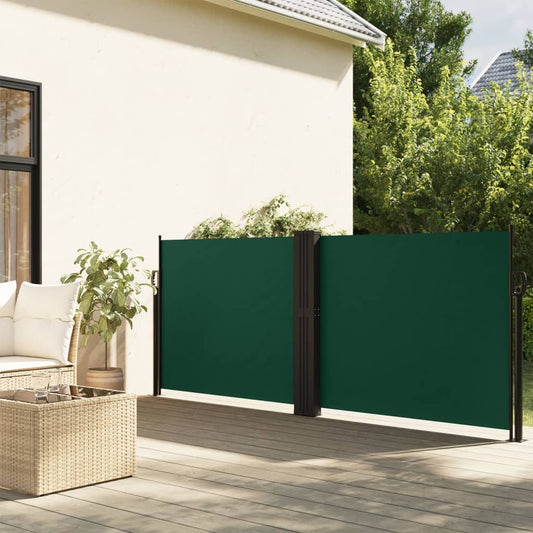 Copertină laterală retractabilă, verde închis, 140x600 cm