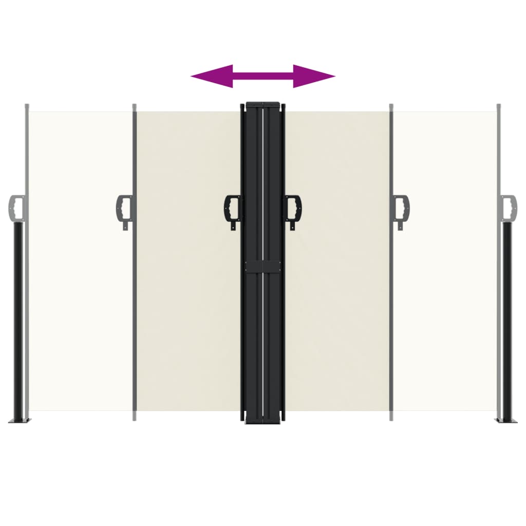 Copertină laterală retractabilă, crem, 160 x 600 cm