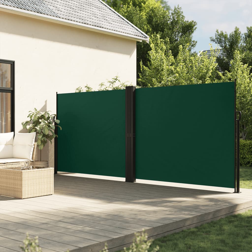 Copertină laterală retractabilă, verde închis, 160 x 600 cm