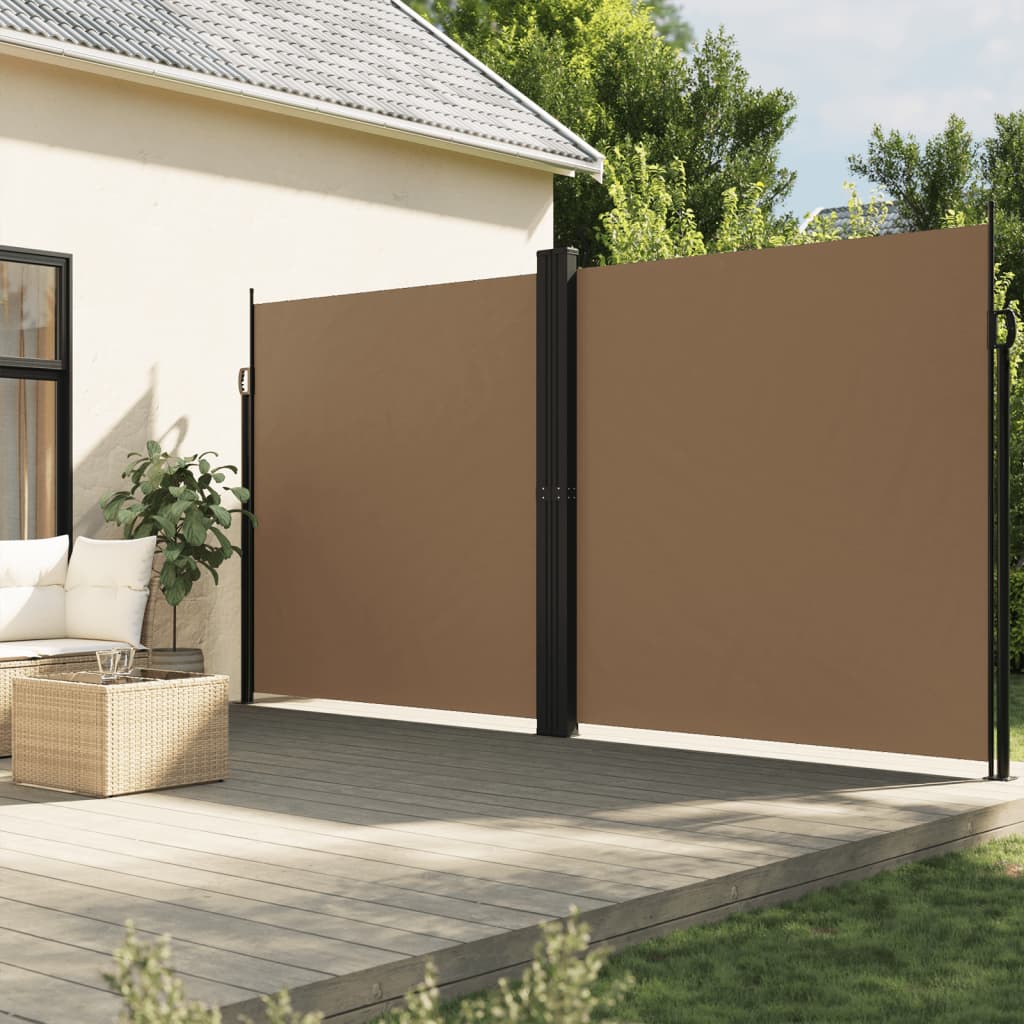 Copertină laterală retractabilă, gri taupe, 200x600 cm