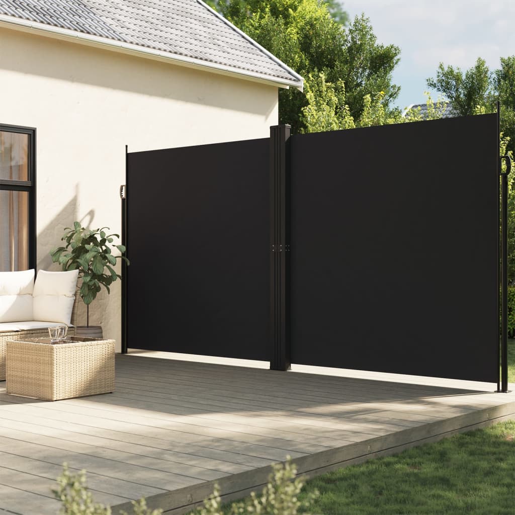 Copertină laterală retractabilă de terasă, negru, 220x600 cm