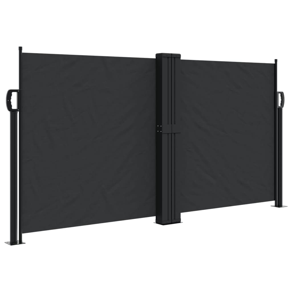 Copertină laterală retractabilă, negru, 120 x 1000 cm