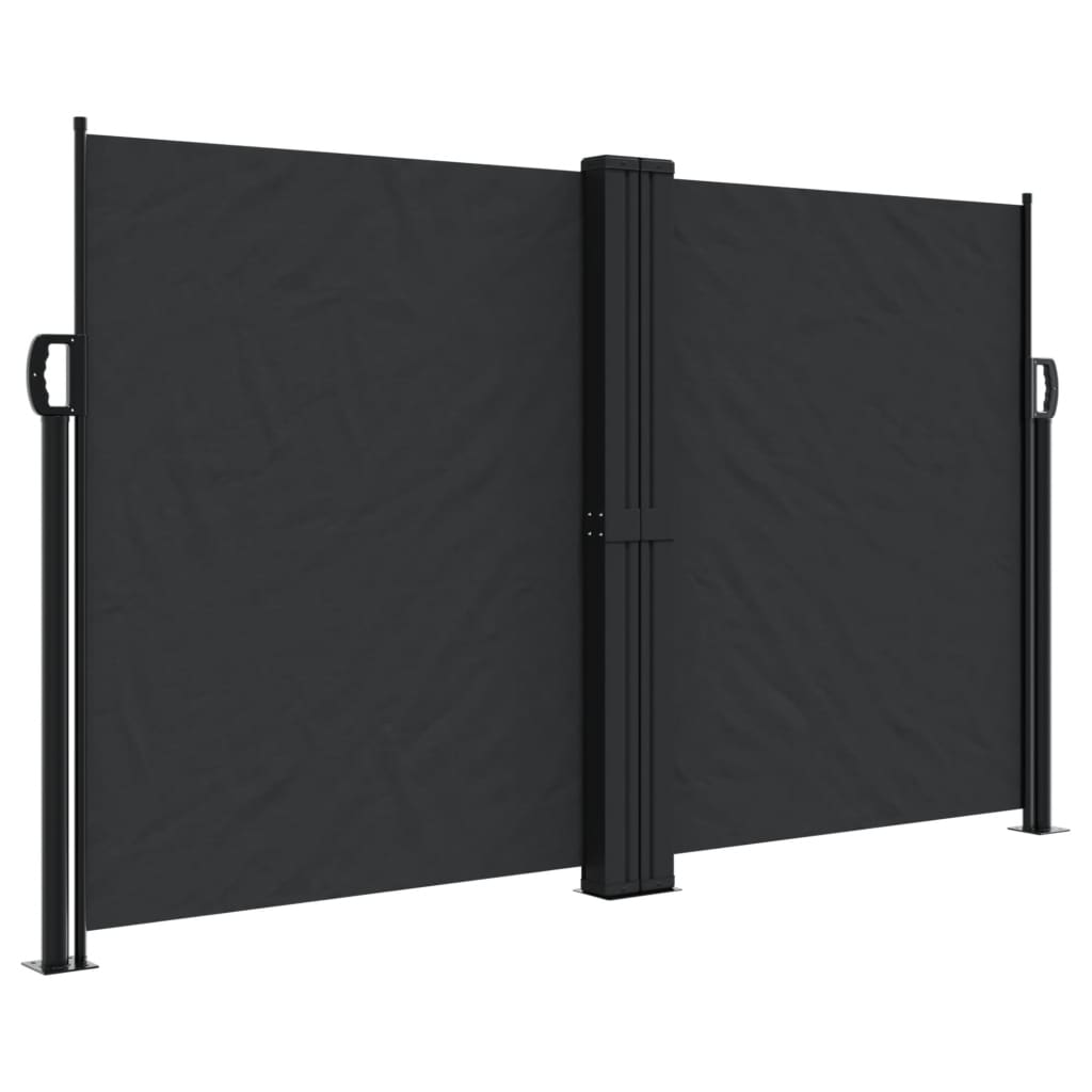 Copertină laterală retractabilă, negru, 140 x 1000 cm