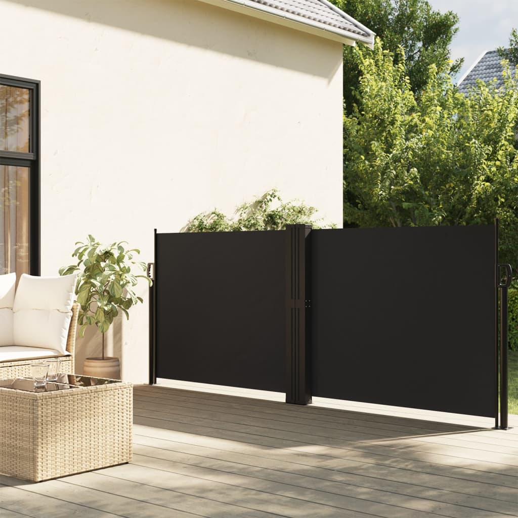 Copertină laterală retractabilă, negru, 140 x 1000 cm