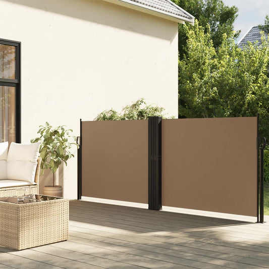 Copertină laterală retractabilă, gri taupe, 140 x 1000 cm