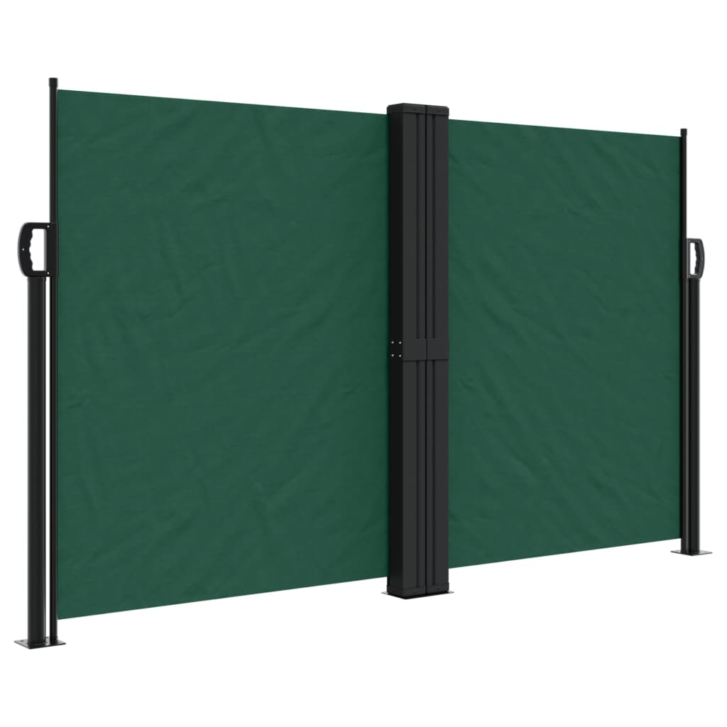 Copertină laterală retractabilă, verde închis, 140 x 1000 cm