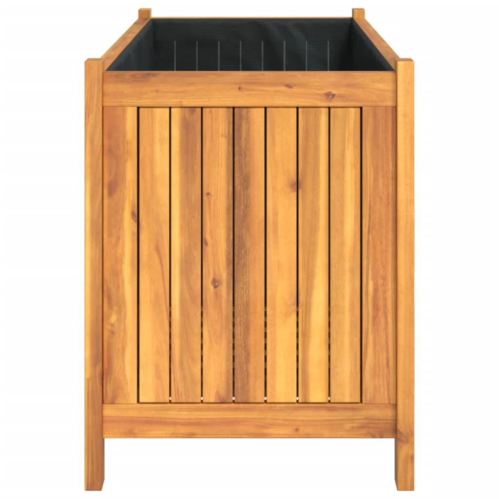 Jardinieră de grădină cu căptușeală, 99,5x38x50 cm, lemn acacia