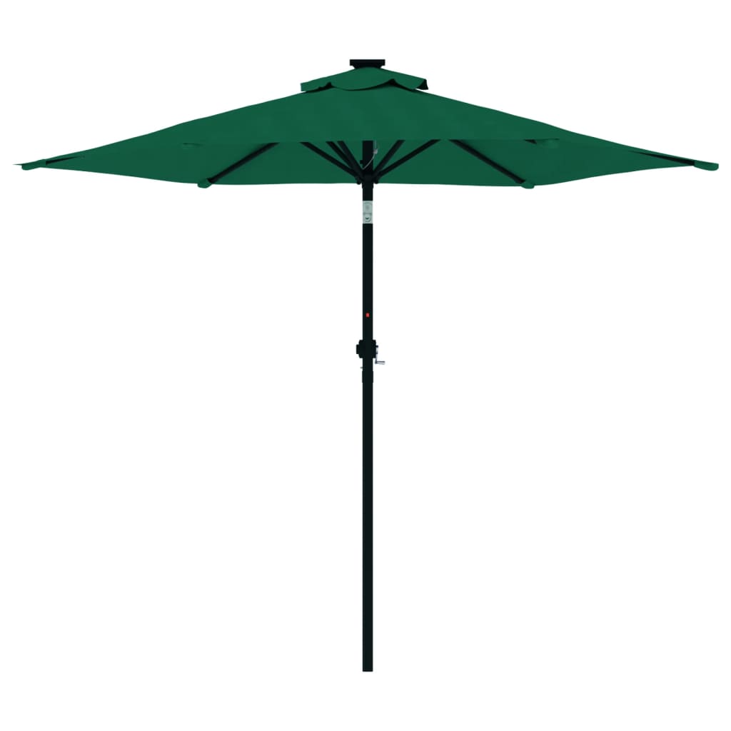 Umbrelă soare de grădină stâlp din lemn verde 225x225x212 cm