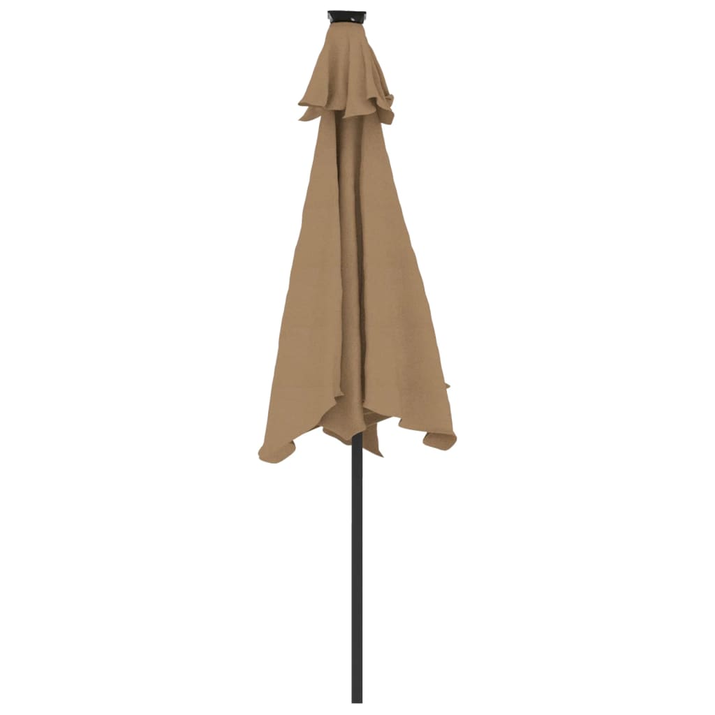 Umbrelă soare de grădină stâlp din oțel, taupe, 225x225x212 cm